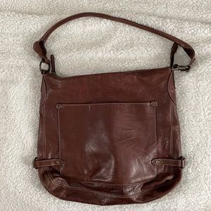 Chocolate brown leather handbag